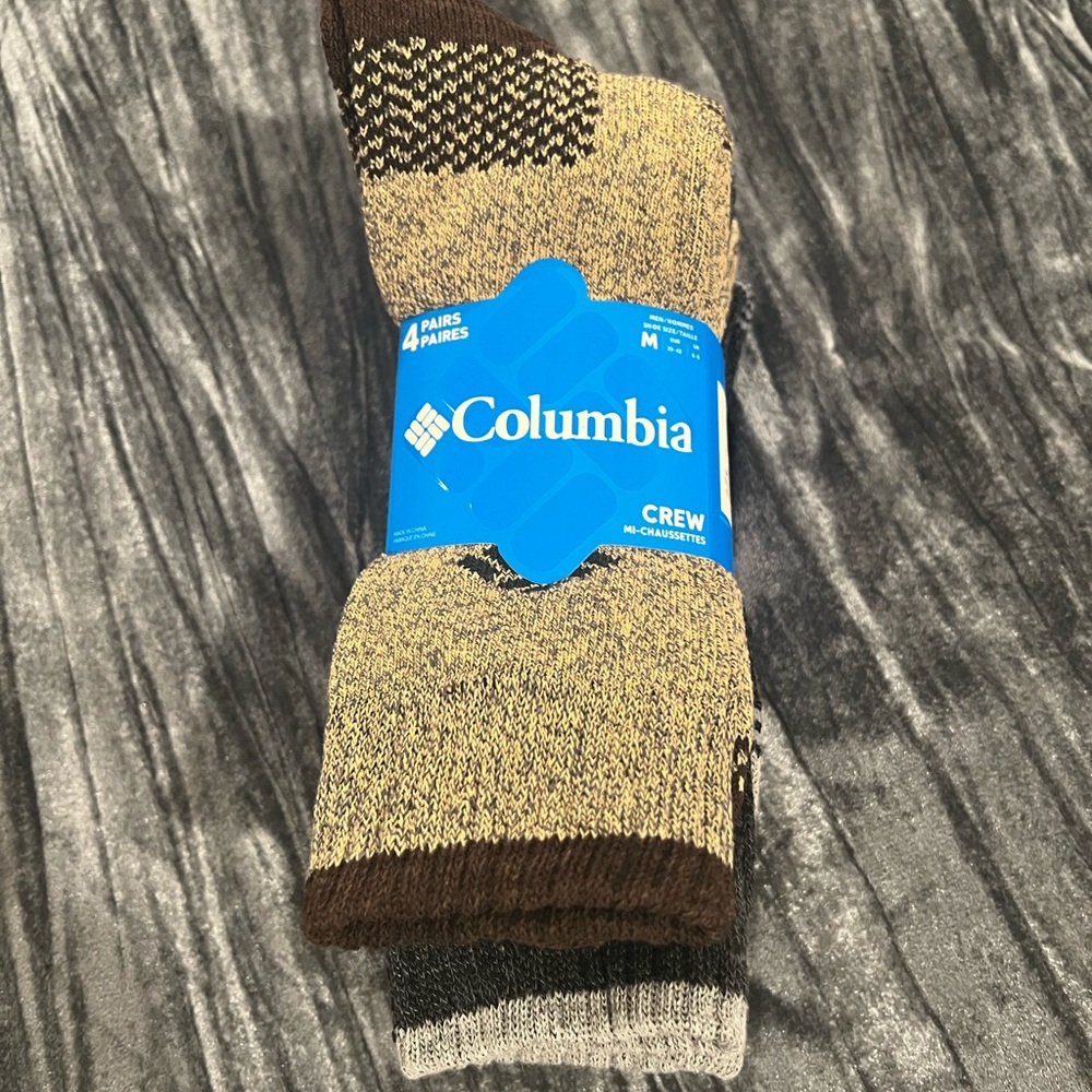 Columbia Men's Crew Socks - Brown and Gray 3pk